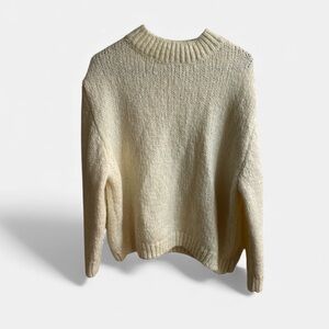 Zara Cream Knit Sweater Women’s Medium Wool Blend Cozy Neutral